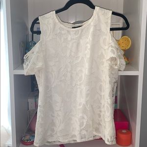 Cold shoulder lace blouse